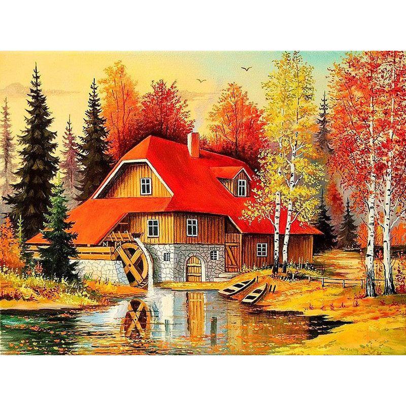 5D Diamond Painting Scenery Cross Stitch Landscape Diamond Embroidery Home Decor Gift
