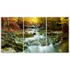 Three Piece Picture Canvas Print Autumn Forest Waterfall Rocks
