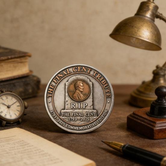 1/2/3/4/5Pcs Final Cent Tribute Coin R.I.P. Penny Souvenir Coin Historic Collectible Token History Buffs Collectors Enthusiasts Keepsake Gift