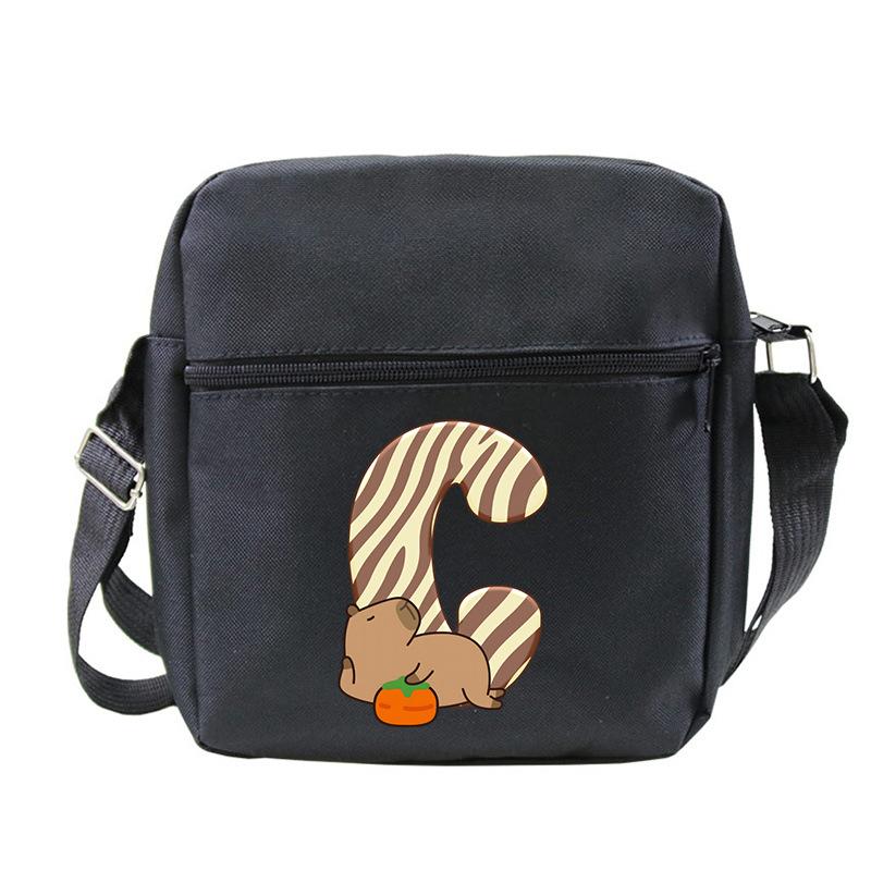New Kapibara 26 letter printed messenger bag student children multi-functional leisure portable bag