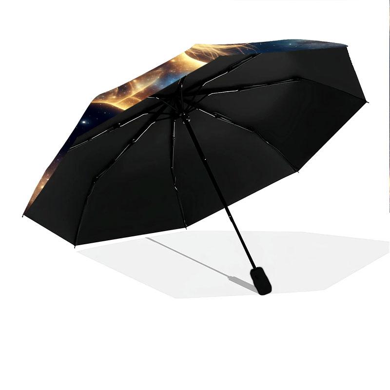 Interstellar Animals Pattern Pattern New Style Umbrella, 1 Piece Automatic Folding Umbrella, Portable Travel Umbrella, Outdoor Umbrella, Birthday Gift