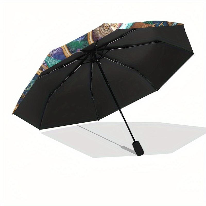 Zodiac Mandala Wall Art: Celestial Harmony DecorUmbrella, Portable 3-Fold Compact Umbrella for Men & Women Gift