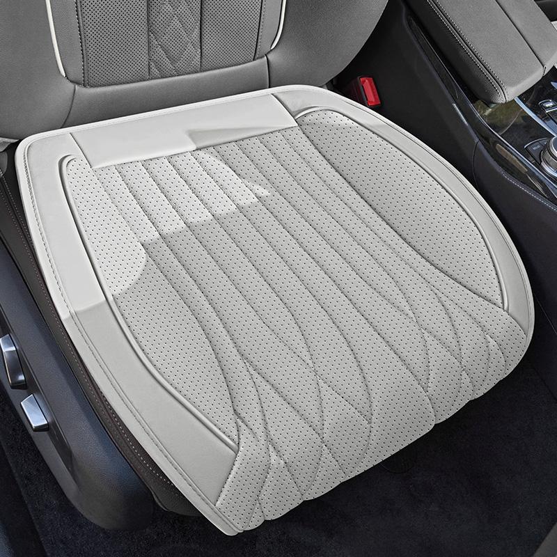Universelles Autositzkissen für die Vordere Reihe, Bequem, Atmungsaktiv, Verschleißfest, Langlebiges Nappaleder Autositzkissen, Geeignet für Verschiedene Artificial leather grau