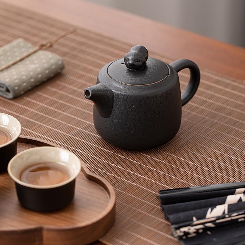 Frosted Coarse Pottery Teapot for Making Tea Household New Chinese Kung Fu Tea Set Tea Set with Filter Ceramic Single Pot for One Person