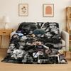 Kpop B-BTS SUGA Agust D Yoon Gi Flannel Blanket Soft Warm Throw Blanket for Bedroom Living Room Bed Travel Camping Picnic Gift