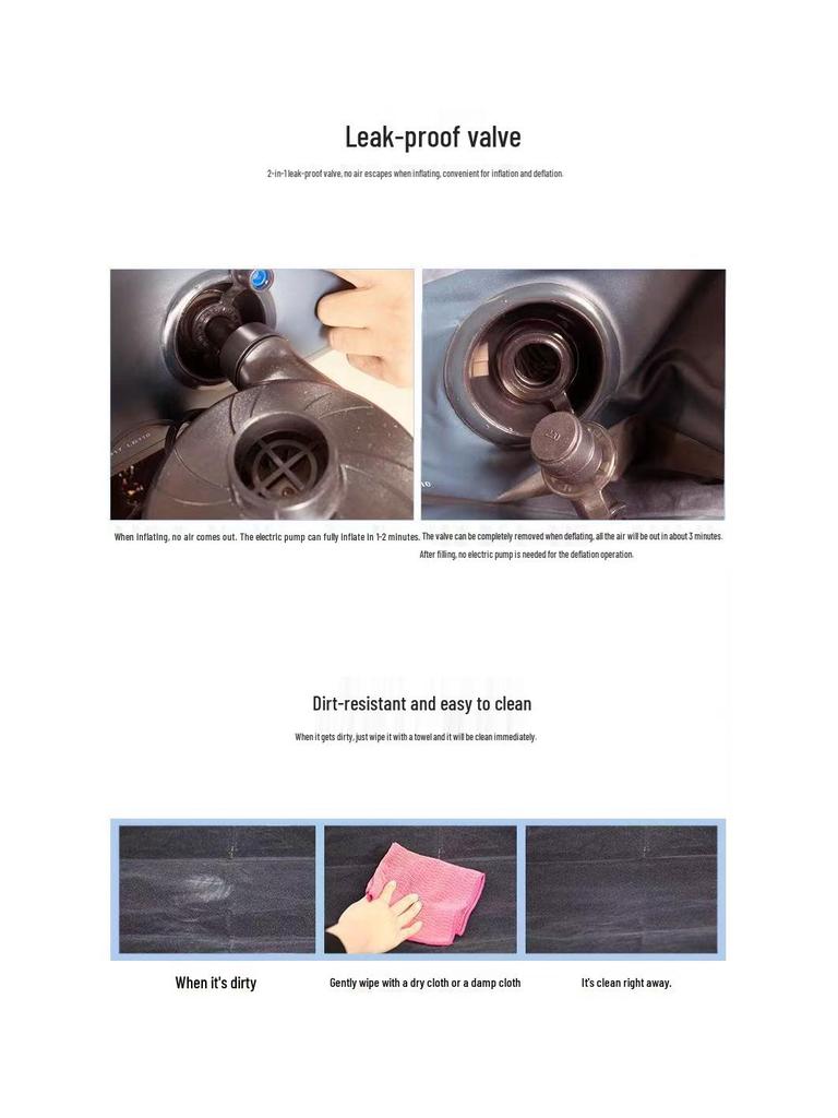 Intex Double Air Mattress with Built-in Pillow - Portable, Thickened, and Simplified Design