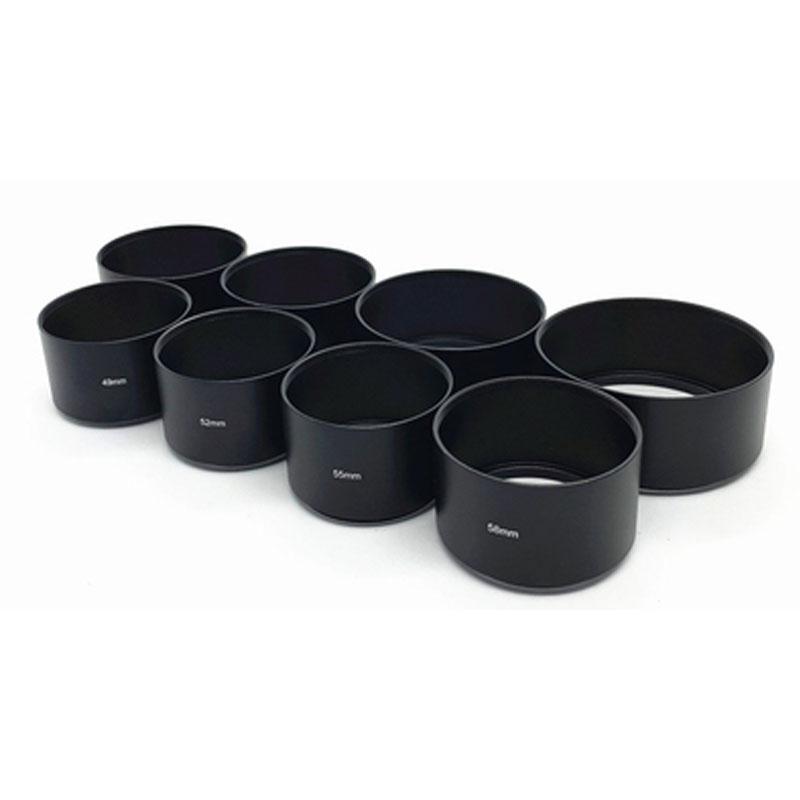 Parasol de metal largo 40.5mm 46mm 49mm 52mm 55mm 58mm 62mm 67mm 72mm 77mm para objetivo de cámara Canon Nikon Sony para Olympus Fujifilm