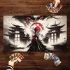 Magic Card Playmat TCG Playmat Japanese Shrine Maiden Non-Slip Stitched Edge Ink Gaming Mats Tapete Magic Mat Card Pad