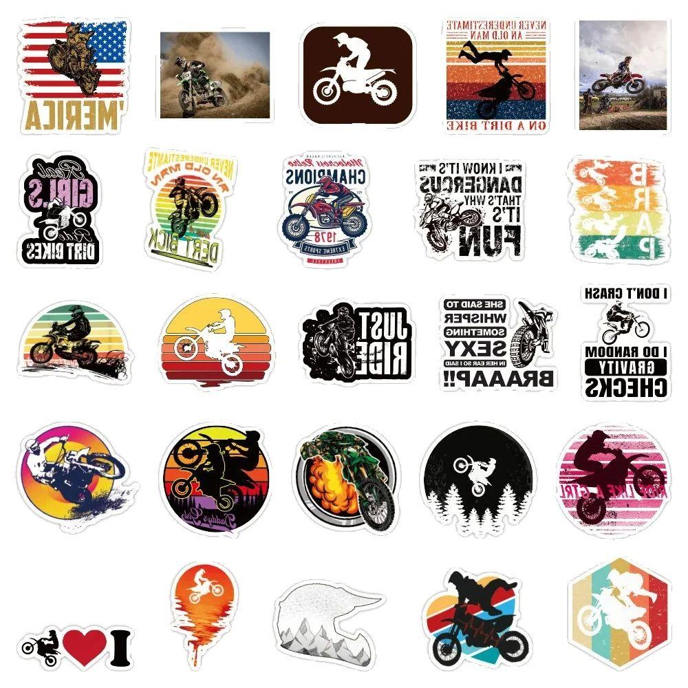 50PCS Cartoon Motocross Creative Doodle Stickers Bicycle Scooter Laptop Computer
