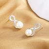 Fashion Infinity Symbol Earrings Women'S Freshwater Stud Earrings Sterling Silver Simple Creative Earrings Exquisite