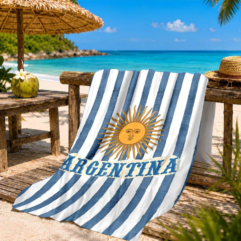 Asciugamano da Spiaggia con Design della Bandiera Argentina, Asciugatura Rapida, Facile da Curare, Adatto Sia per il Fitness che per le Vacanze al Mare, Essenziale per lo Sport