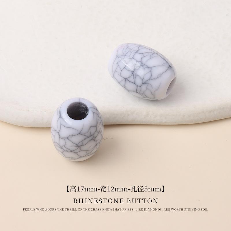 5 ks Akrylové Dvoubarevné Korálky do Kbelíku s Velkým Otvorem Ručně Vyráběné Korálkové Šperky Korálky Plavky Sukně Tkaničky do Bot Dekorativní Kulatá Korálková Spona