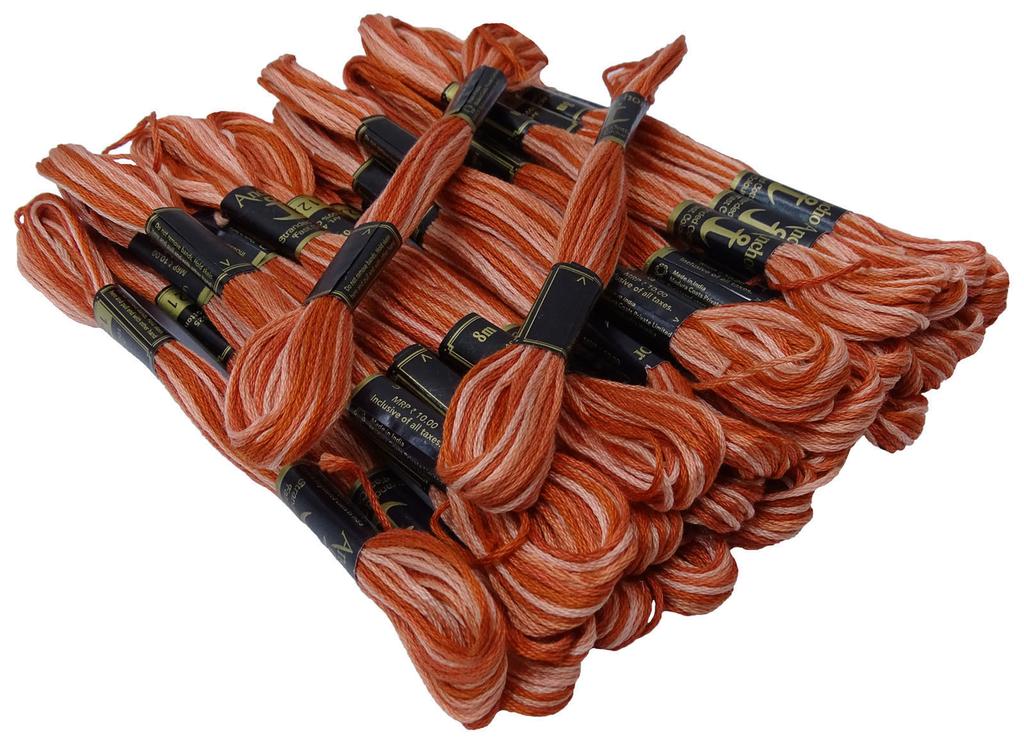 IBA Indianbeautifulart Ață dublă din bumbac cu șuvițe din punct de cruce pentru broderie manuală Ață dentară 25 frici-maro și