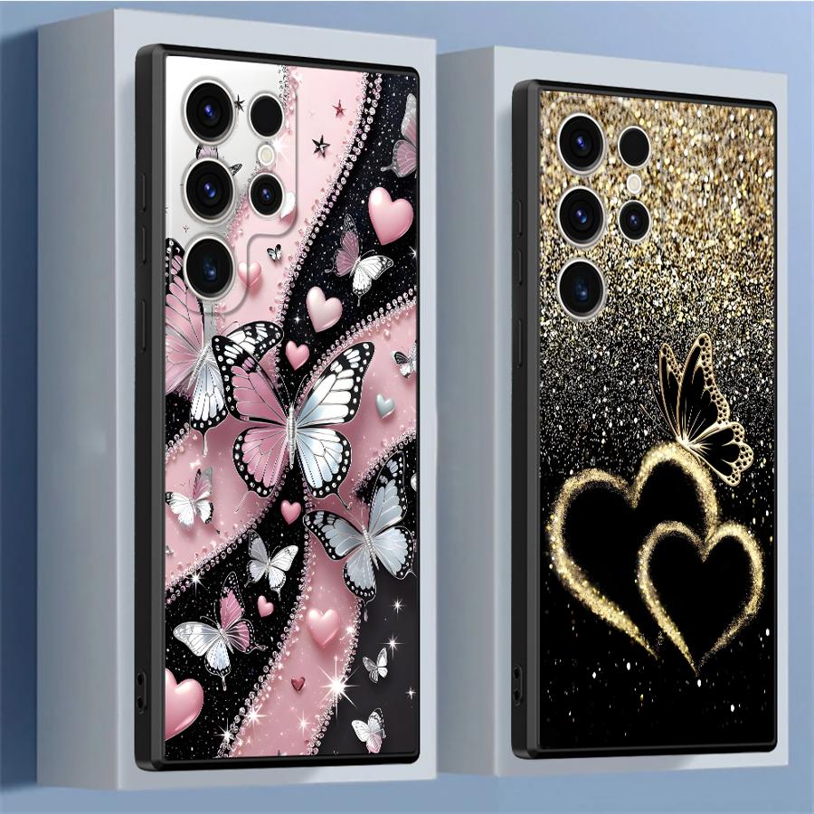 Creative Cartoon Butterfly Funda Phone Cover Case for Samsung Galaxy S26 S10 S9 Note 20 Ultra 8 9 10 S20 S21 FE S25 Ultra S23