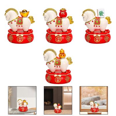Horse Statue Chinese Resin Figurine Gift Crafts Collectible Decorative Traditional Tabletop Ornament for Desktop Housewarming
