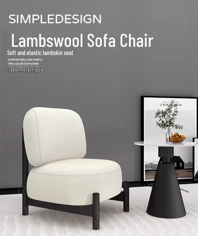 Luxury Minimalist Designer Single Sofa Chair for Living Room or Balcony