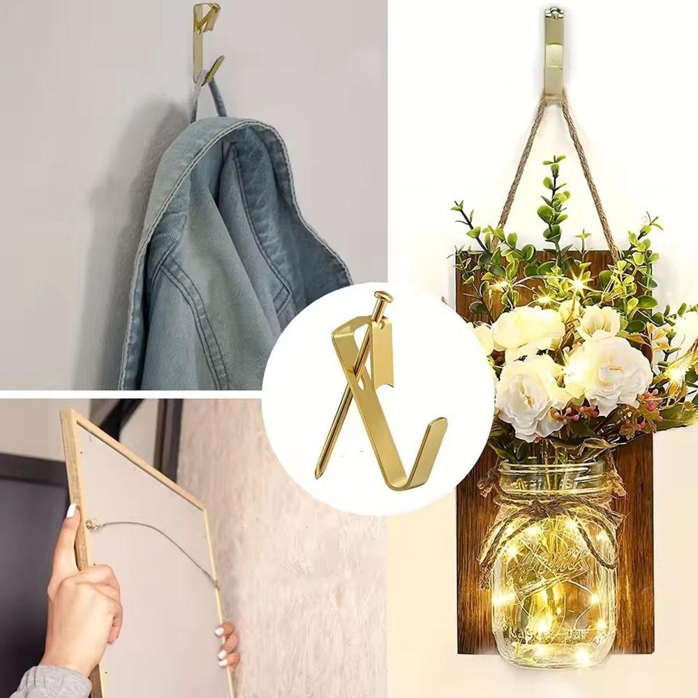 Wall Mounting Photo Frame Hooks With Nails Clocks Clothes Traceless Hooks  for Home Office