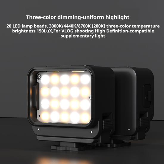 LED Magnetic Camera Light Dimmable 3 Color Temperatures IPX4 Waterproof Adjustable Mini Fill Light for Action 5 Pro/for Action 5/for Action 4