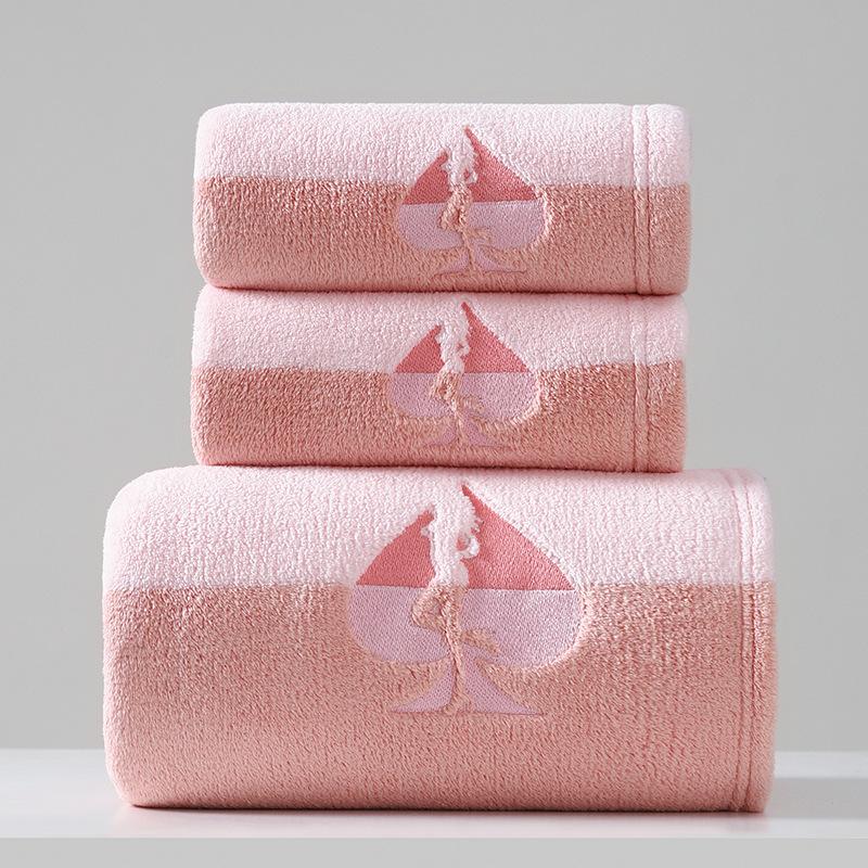 1  PC Coral Velvet Towel Bath Towel Set of High-end Thickened Water Absorption Is Not Easy To Lose Hair Fast Drying Bath Towel Towel