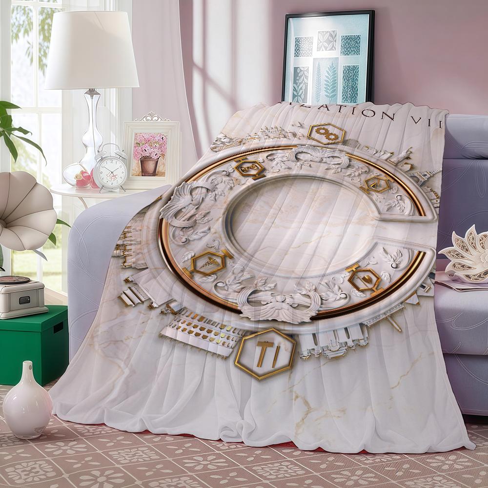 Плед Game Sid M-Meiers Civilization VII 7 Теплый и Мягкий Подходит для Спальни Гостиной Дивана-Кровати Офиса Путешествий Кемпинга 30x40in