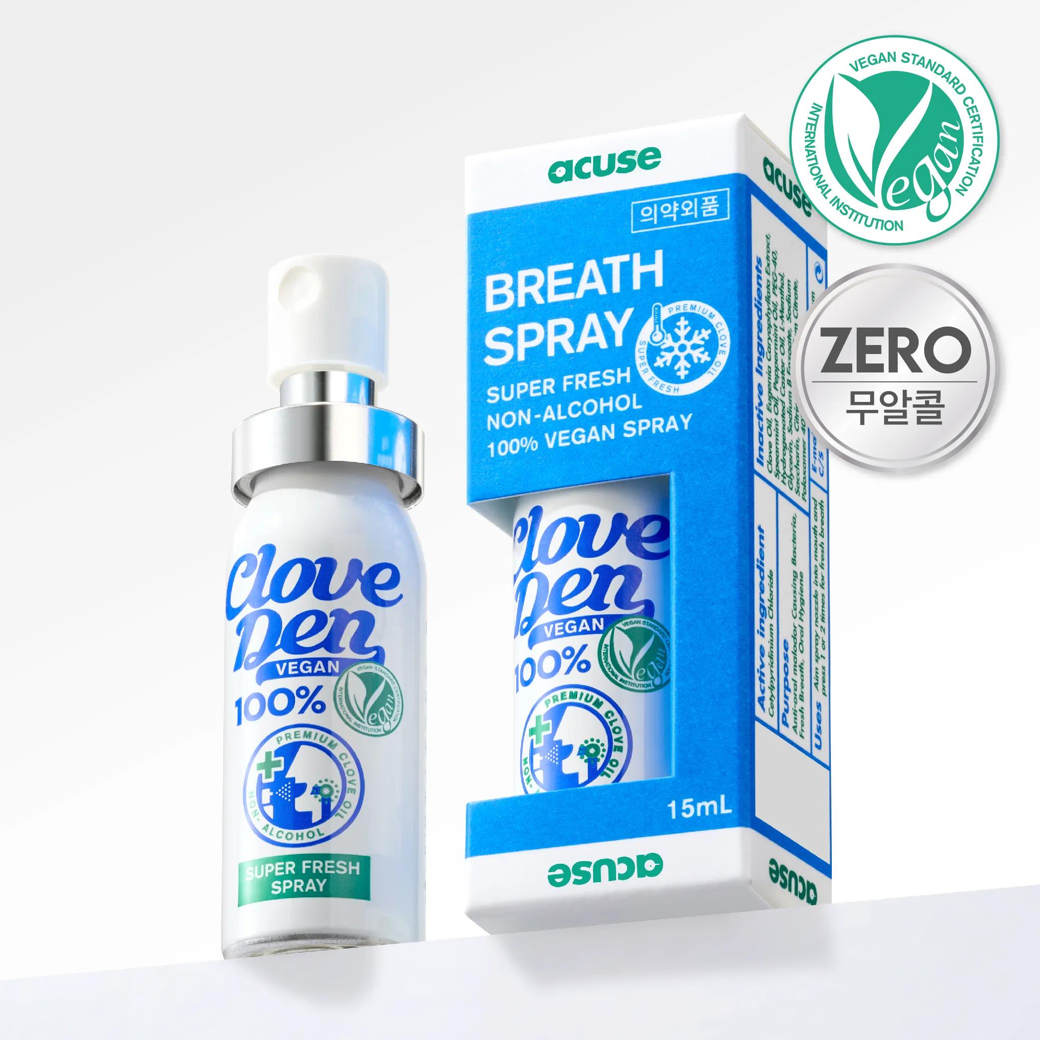 CloveDen Vegan Non-alcohol Super Fresh Breath Spray 15ml