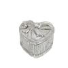 Heart Shape Clear Glass Jewelry Box with Bow, European Vintage Relief Decorative Organizer for Home Vanity