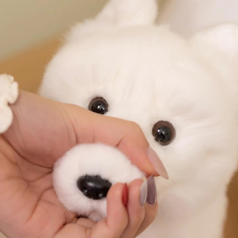 20Cm White Arctic Fox Plush Toy Soft Fluffy Stuffed Wildlife Animal Doll Realistic Fox Plushies Birthday Gift Girl