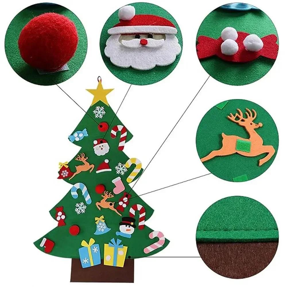 Diy Felt Christmas Tree Christmas Decoration For Home Navidad New Year Christmas Ornaments Santa Christmas Children's Gift 1PC