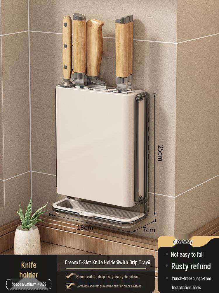 

Настенный многофункциональный держатель для ножей и столовых приборов со встроенным отсеком для хранения палочек для еды