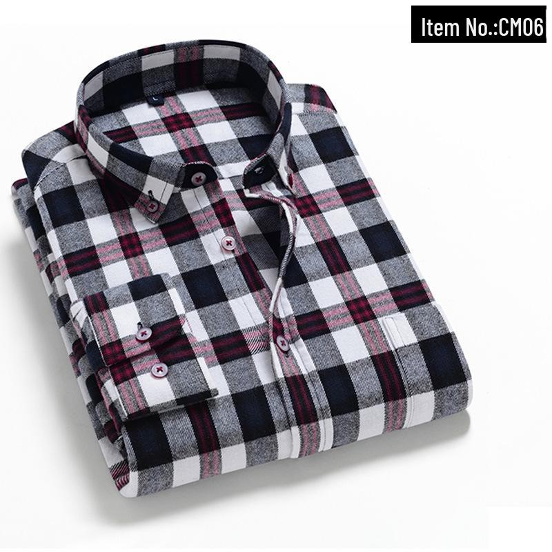 Men's Trendy Plaid Shirt: Long-Sleeved, Loose, Brushed Casual Jacket for Spring, Summer, and Autumn
