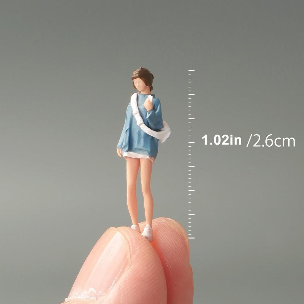 Shoucangjia Hand-painted 164 Scale Figure Miniature Figurine Resin Mini Doll Model Creative Photo Sand Table Scene Prop DIY Landscaping Display,