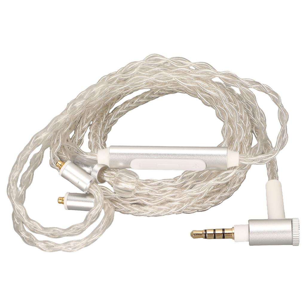 Kopfhörer-Upgrade-Kabel 8-adrig versilbert MMCX Ersatz-Kopfhörerkabel mit Mikrofon für SE846 SE535 SE215 SE315 SE425