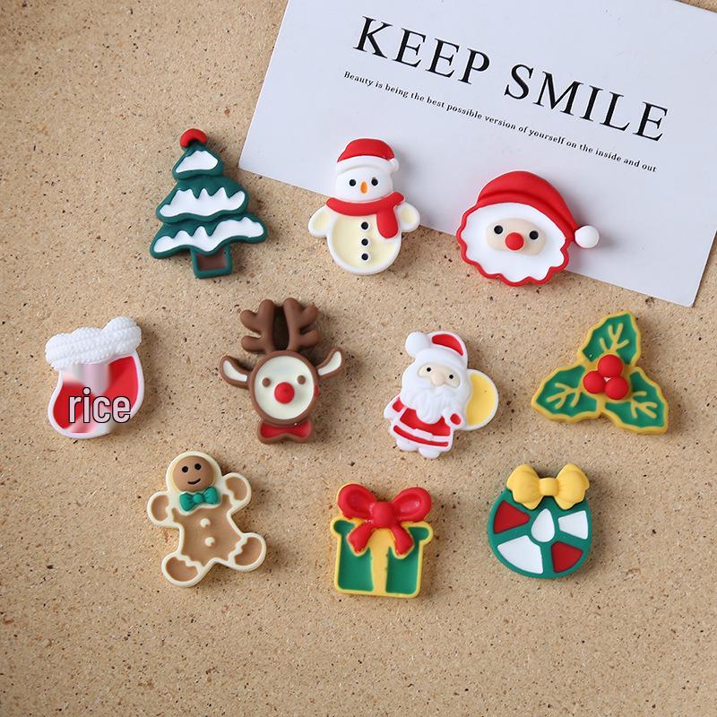 Popular Cartoon Santa & Reindeer DIY Resin Ornaments: Car Decor, Hair Clip, Phone Case Accessories
