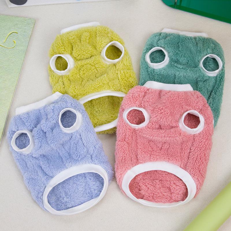 Pet Cat Small Dog Teddy Dog Clothes Spring Autumn and Winter Thermal Vest Fleece Jacket