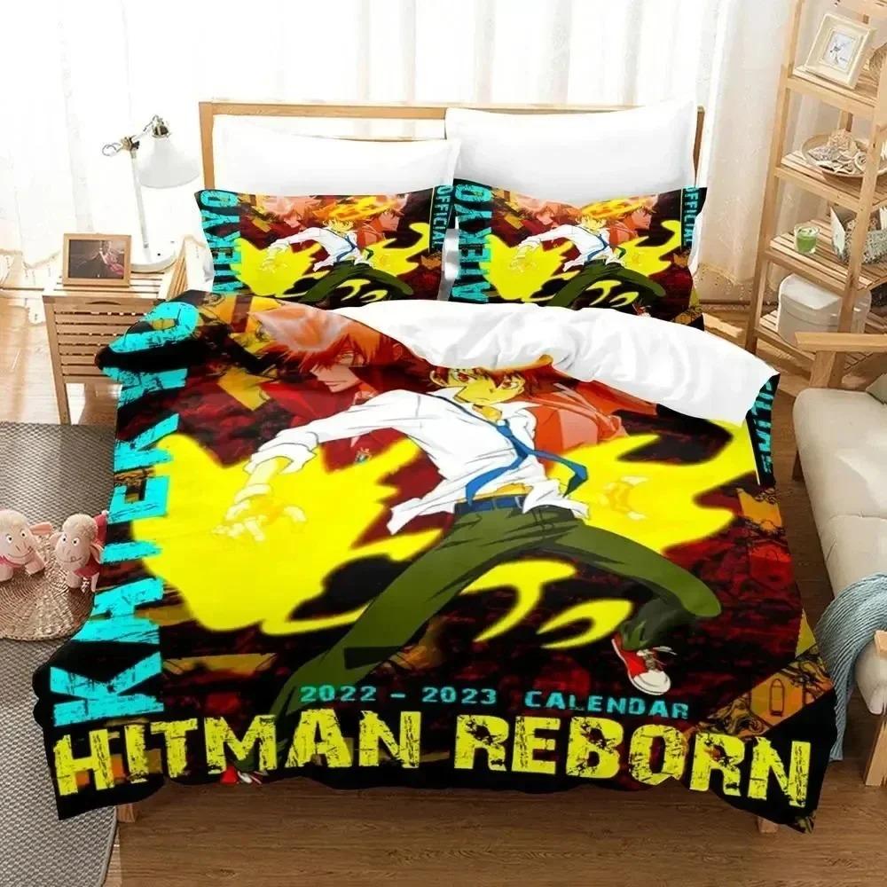 New Anime Hitman Reborn Bedding Set For Bedroom Soft Modern Bedspreads Comefortable Kids Duvet Cover Quilt Cover And Pillowcase