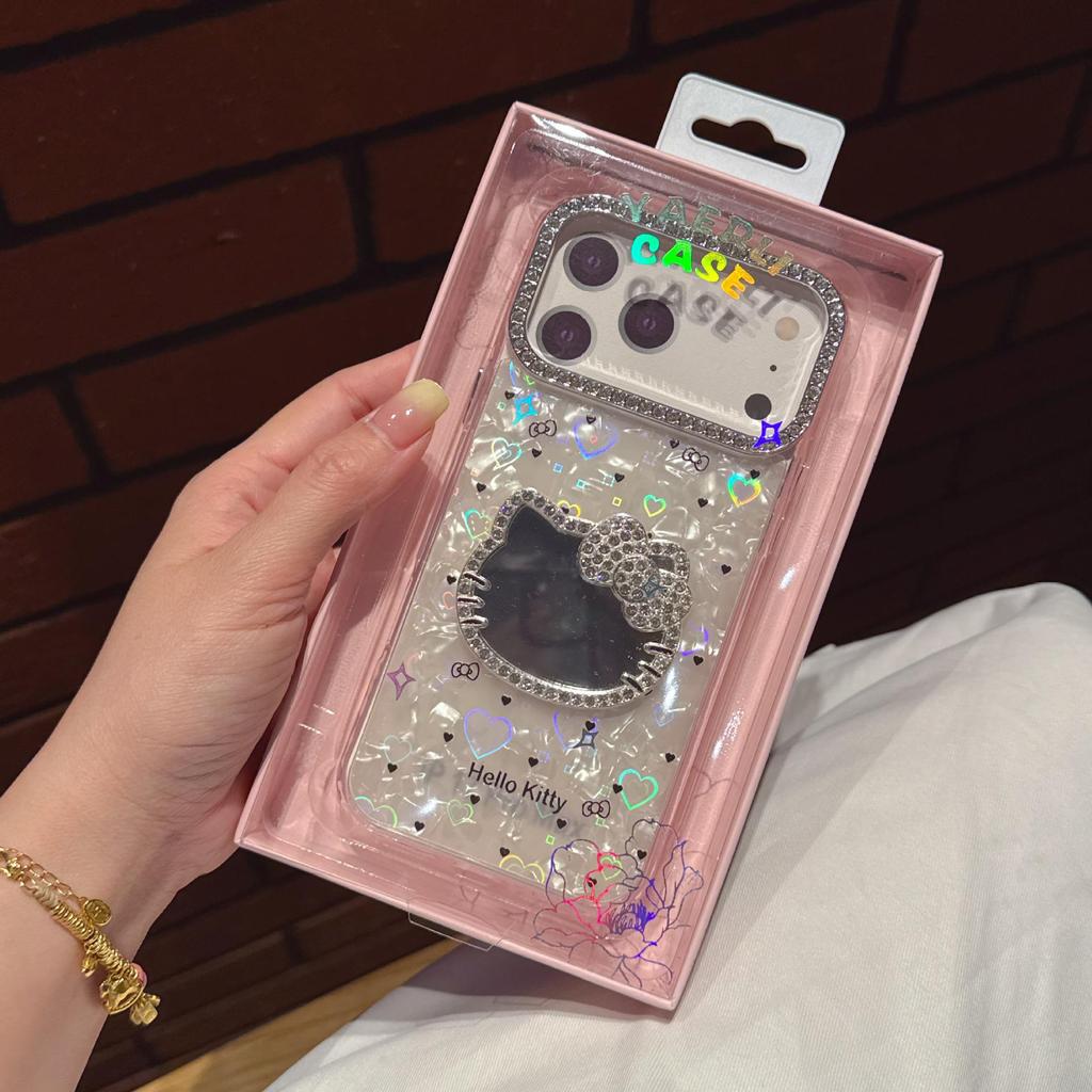 Bright Diamond KT Cat Mirror Case for Honor 500 Pro/nova 15 Pro/P80/90 Pro Max