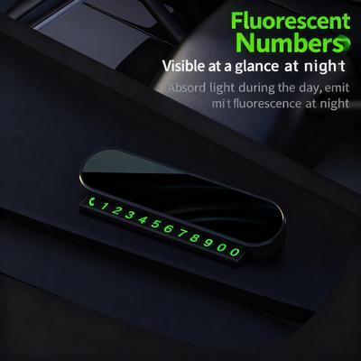 New Car Fluorescence Temporary Parking Card Phone Number Hidden Type Card Plate Telephone Number Car Magnetic DIY Park Stop Card