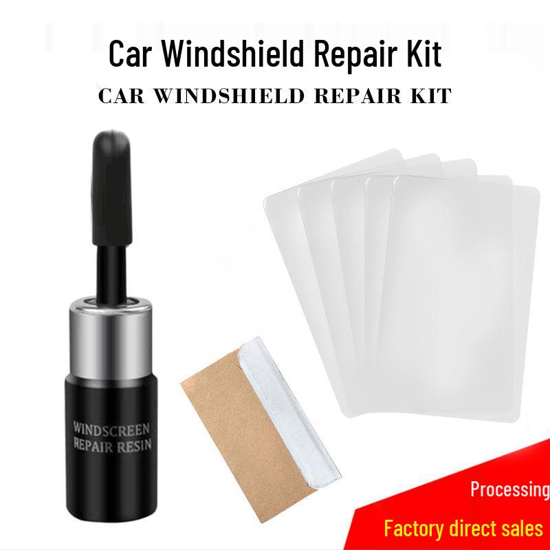 Car Windshield Repair Kit - Glass Repair Fluid & Tool Set