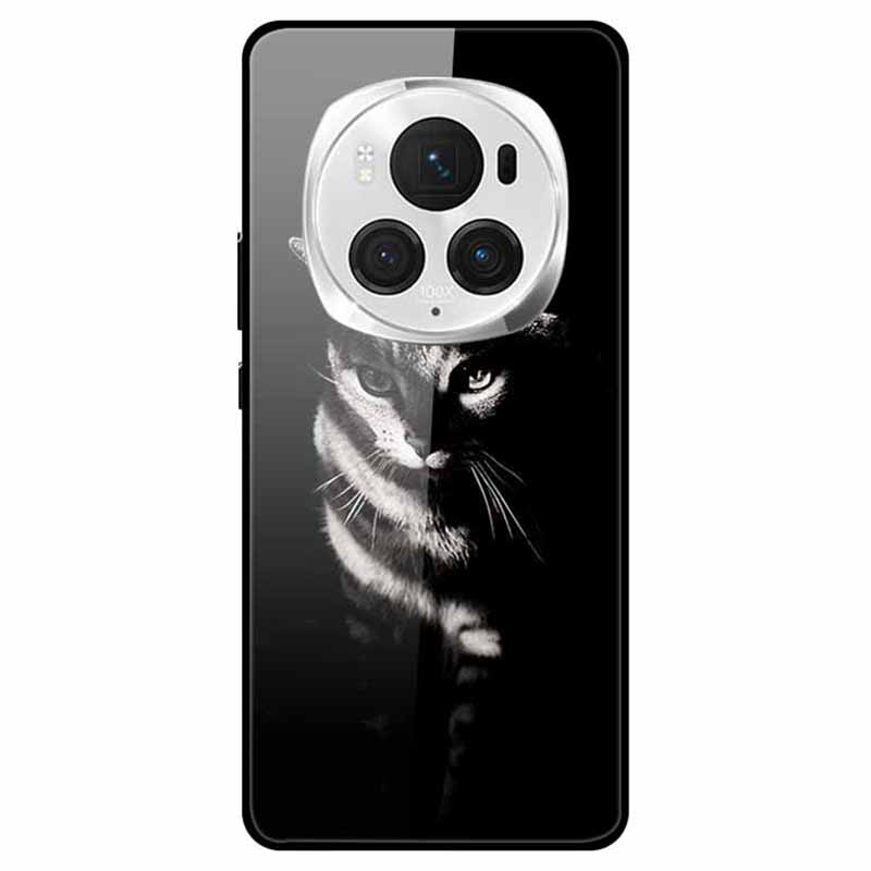 For Honor Magic6 Pro 5G Slim Case Pattern Printing PC+Tempered Glass+TPU Phone Shell
