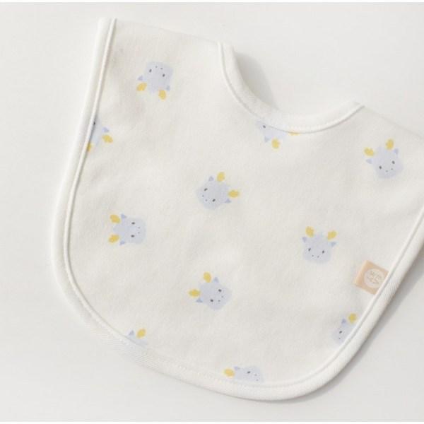 Baby & I Baby Food Cotton Bib 2-piece Set, Yong Blue, Gomi, 1 Set
