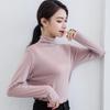 Women's Black Half-High Collar Long-Sleeve Shirt - Korean Style, 2025 Spring/Autumn
