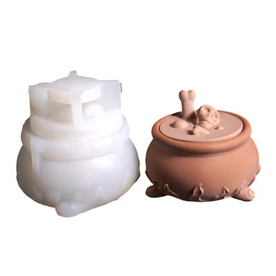 Moules Artisanaux Faits Main Moule en Silicone pour Pot Moule pour Boîte de Rangement Forme Crâne pour Projets et Améliorations de Décoration Intérieure