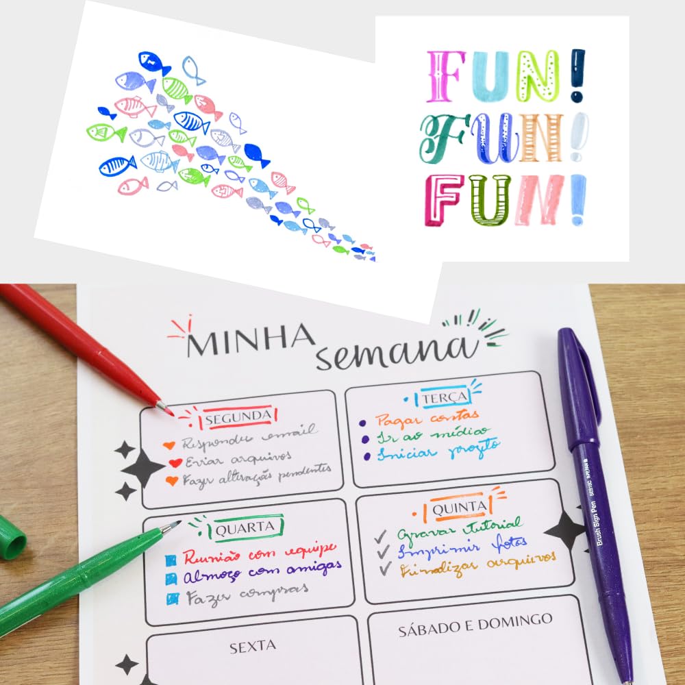 Pentel Brush Touch Sign Gray Pen, Blue, SES15C-S3