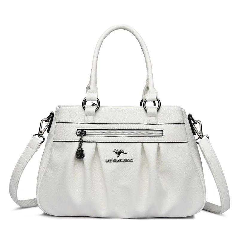 Weiße Luxus-Handtaschen Damentaschen Designer-Umhängetaschen für Damen 2023 Neue Leder-Schultertasche Damen Lässige große Einkaufstasche Sac