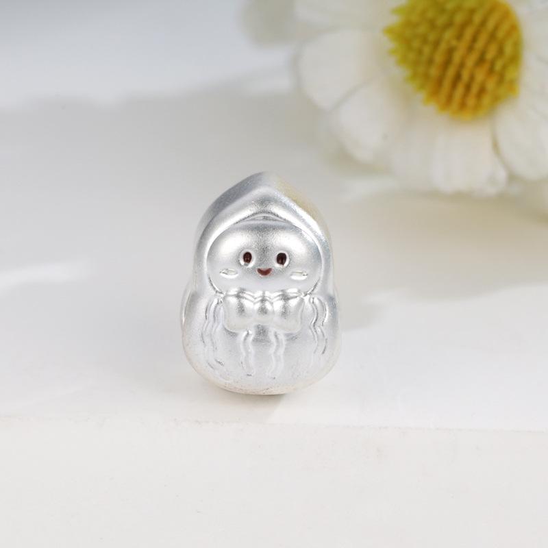 Sterling Silver Peanut Luck Bead Hand-Woven Rope Jewelry Accessory
