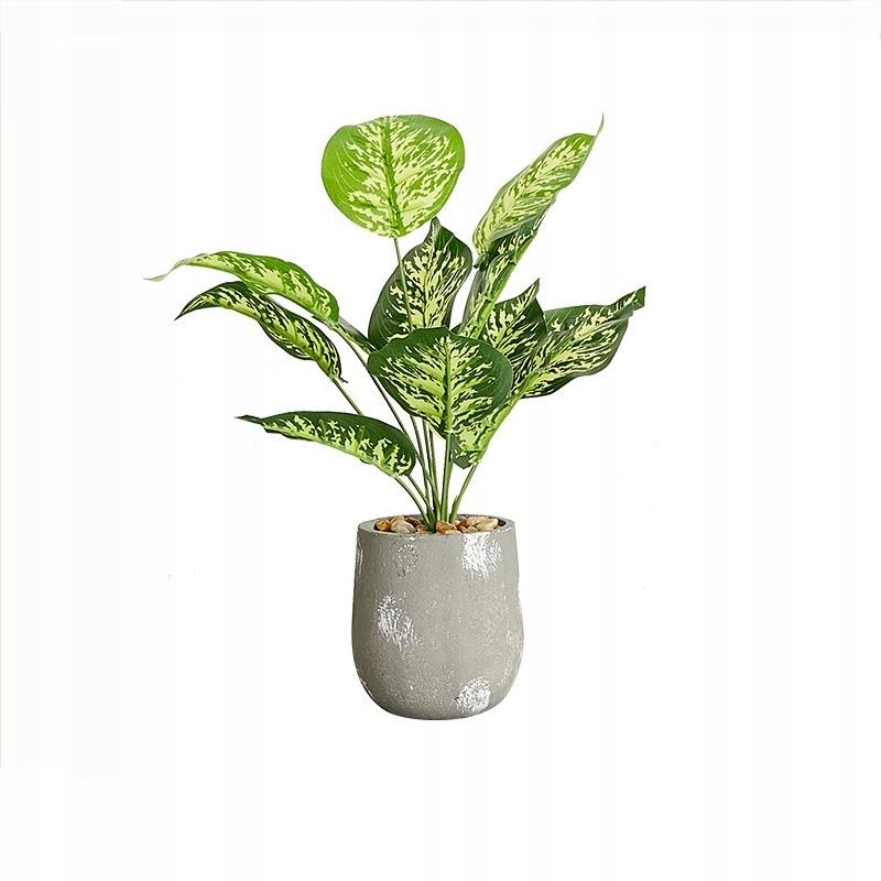 Artificial Plant Flower In A Pot For Home Office Realistic Dieffenbachia