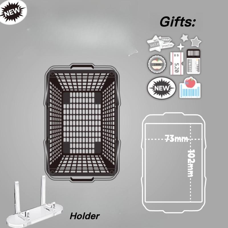 

Акриловая фоторамка «Корзина для покупок», креативный держатель для K-pop карт, 3 дюйма, аниме, защитный чехол для фотокарточек, стильные кармашки для карт 2025 чёрный