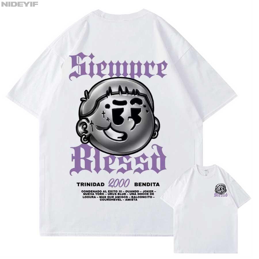 

Rapper Blessd Sisabe Album Merch T shirt for Men Women Hiphop Streetwear Oversized Tops 100 Cotton TShirt 12231 S