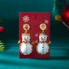 Colorful Crystal Rhinestone Drop Christmas Snowman Earrings Stud for Women Holiday New Year Xmas Party Jewelry Gift