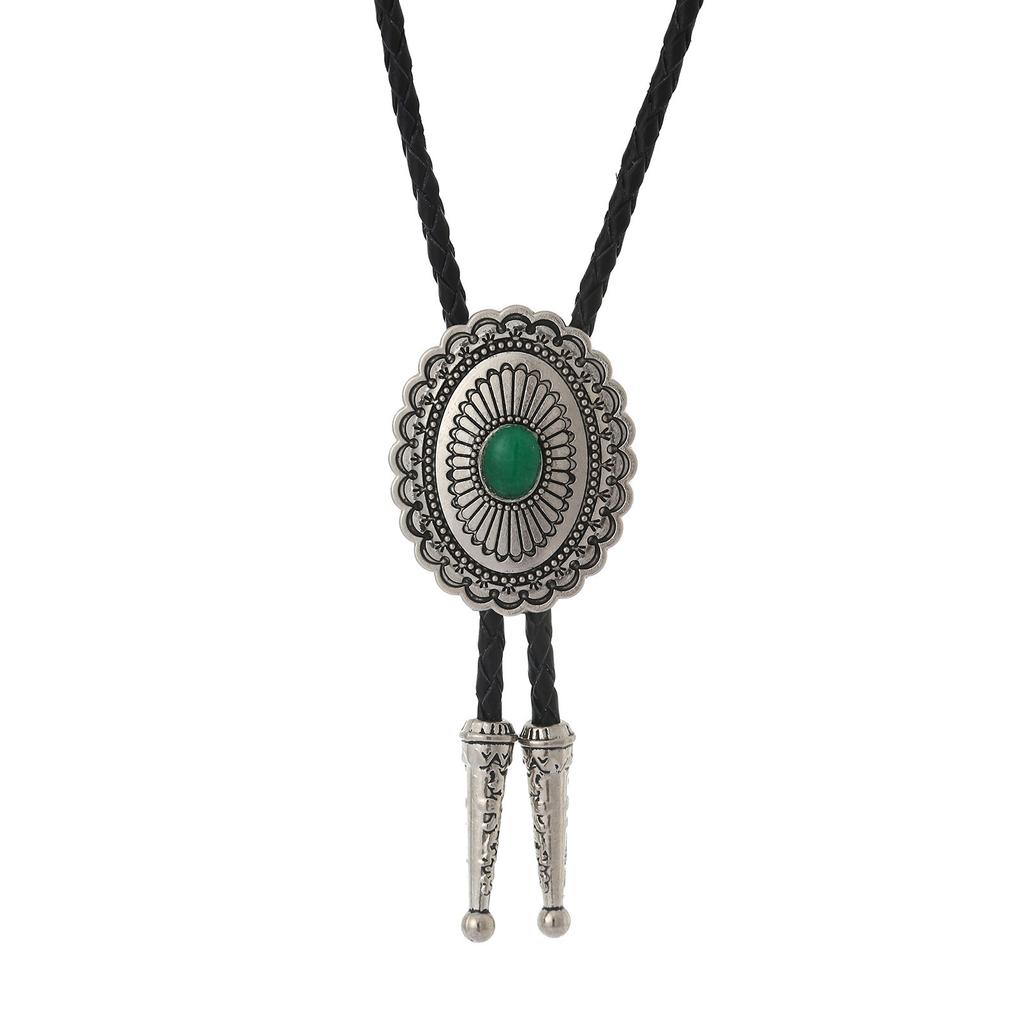 Vintage Bolo Ties for Women Men Turquoise BolaTie Necktie Western Cowboy Necklace Bolo Tie Music Concert Tours Neckwear